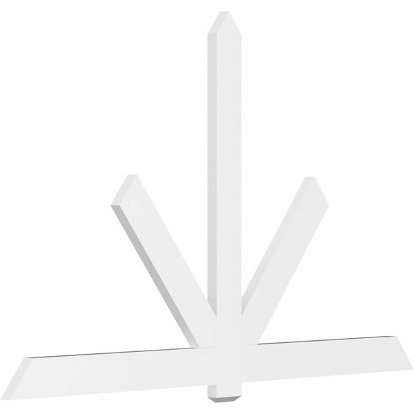 Ekena Millwork Kennewick Architectural Grade PVC Gable Bracket, 96"W x 60"H x 2"D x 6"F, 15/12 Pitch GBP096X60X0206KEN00 - main